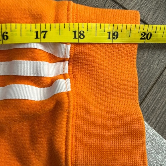 [L]Adidas Vibrant Orange Cropped Hoodie with White Accents - Picture 6 of 7
